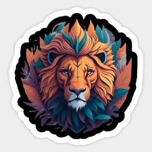 Lion head AI art Sticker